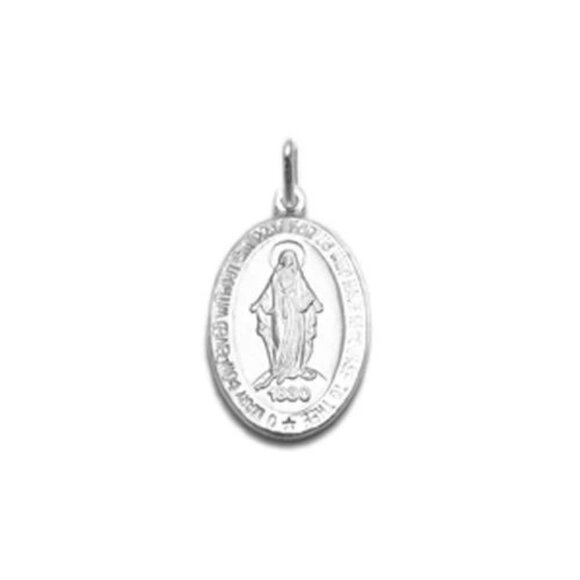 ST. MARY MIRACULOUS MEDAL (35MM). STERLING SILVER